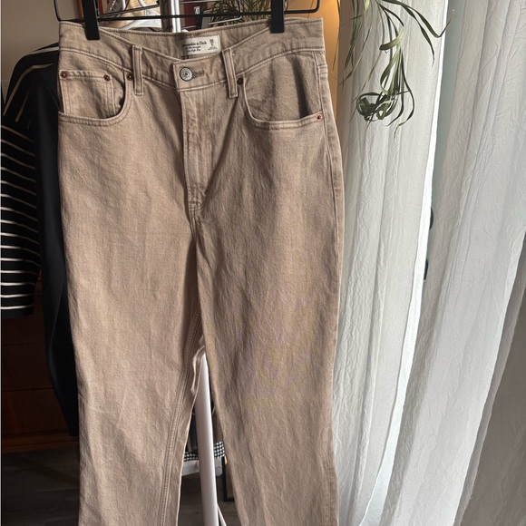 Abercrombie & Fitch Women’s Jeans 28 Beige The 90s Straight Ultra High Rise - Picture 2 of 7